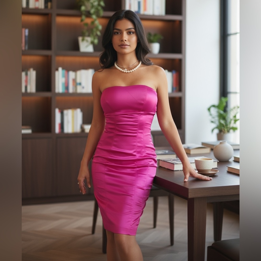 BEBE Pink Satin dress 🌺💖